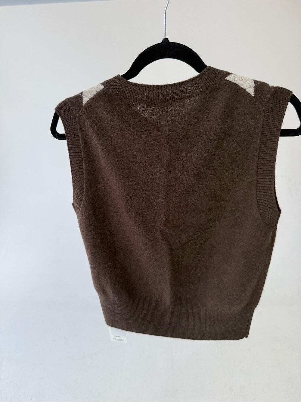 Massimo Dutti - Sleeveless Argyle Knit Button-Up Sweater Vest 100% Cashmere View 4